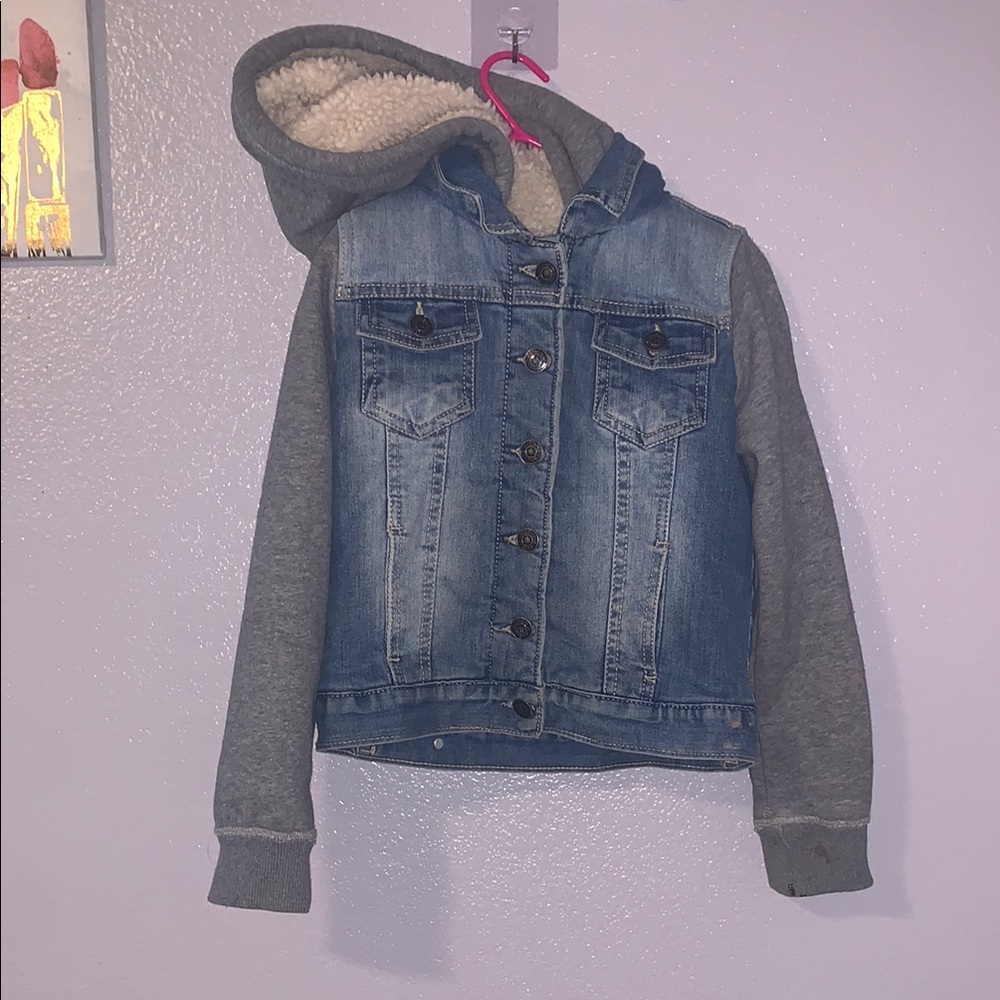 Vigoss Girl's 7 denim Jacket Jean Jacket Faux Sherpa Lining
